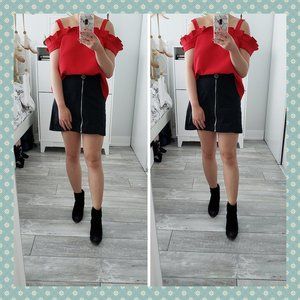 Topshop Red Off-The-Shoulder‎ Top